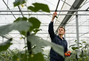 Uitzendkracht controleert de kwaliteit van de groente